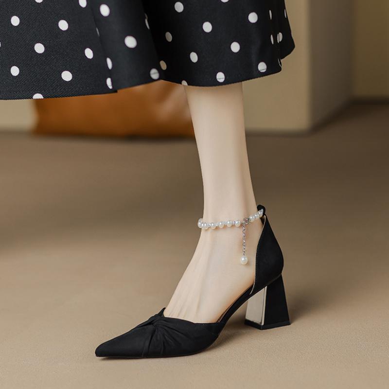 

Shoes Female Pearl Fashion Sexy Sandals Autumn New Korean Version Breathable Shoes Women Pumps Wedding High Heel Womens Shoes