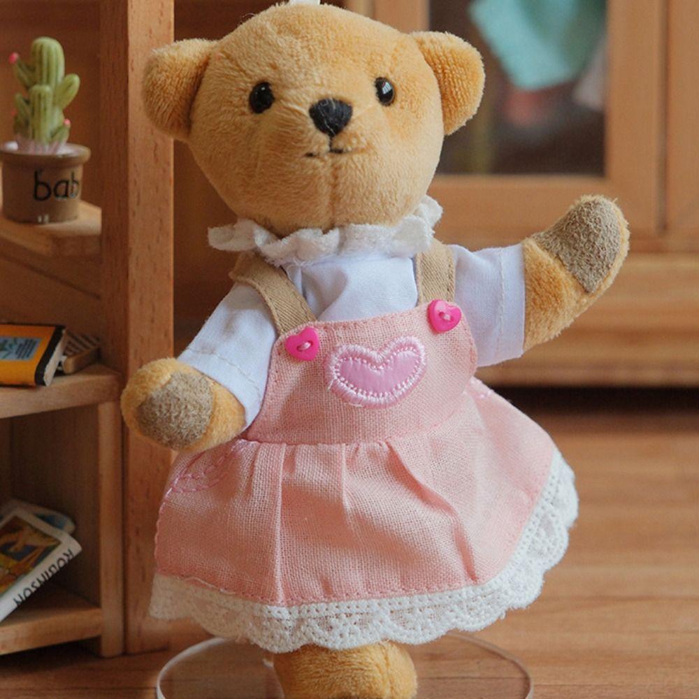 Bow Doll Dress Up Clothes Plaid Kawaii Mini Doll Skirt Cute Exquisite Doll Skirt  Play House