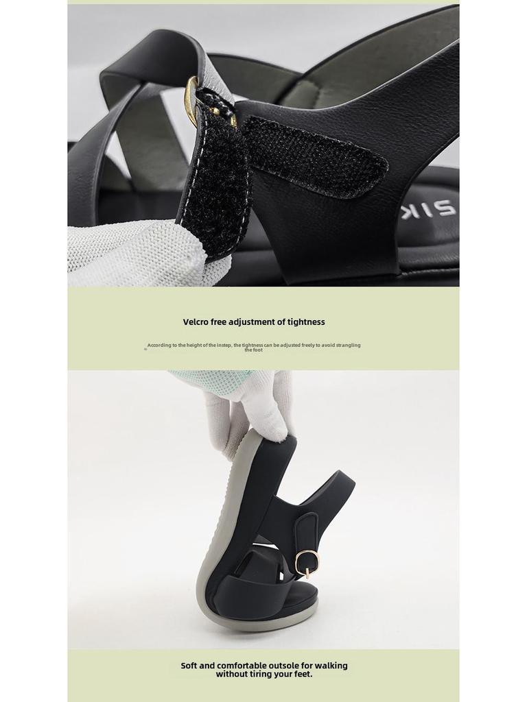 Women's Summer 2025 Sweet Sandals: Plus Size, Thick Sole, Fashionable Beach Sandals