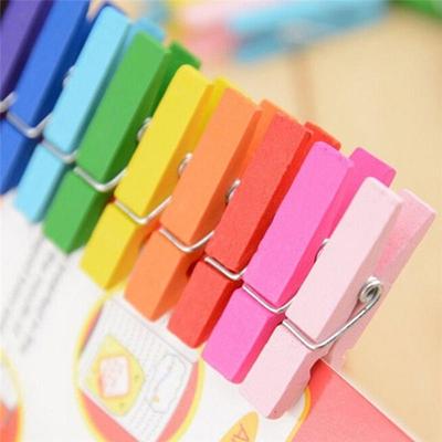 50Pcs Mini Natural Wooden Clothes Photo Paper Peg Clothespin Craft Clips