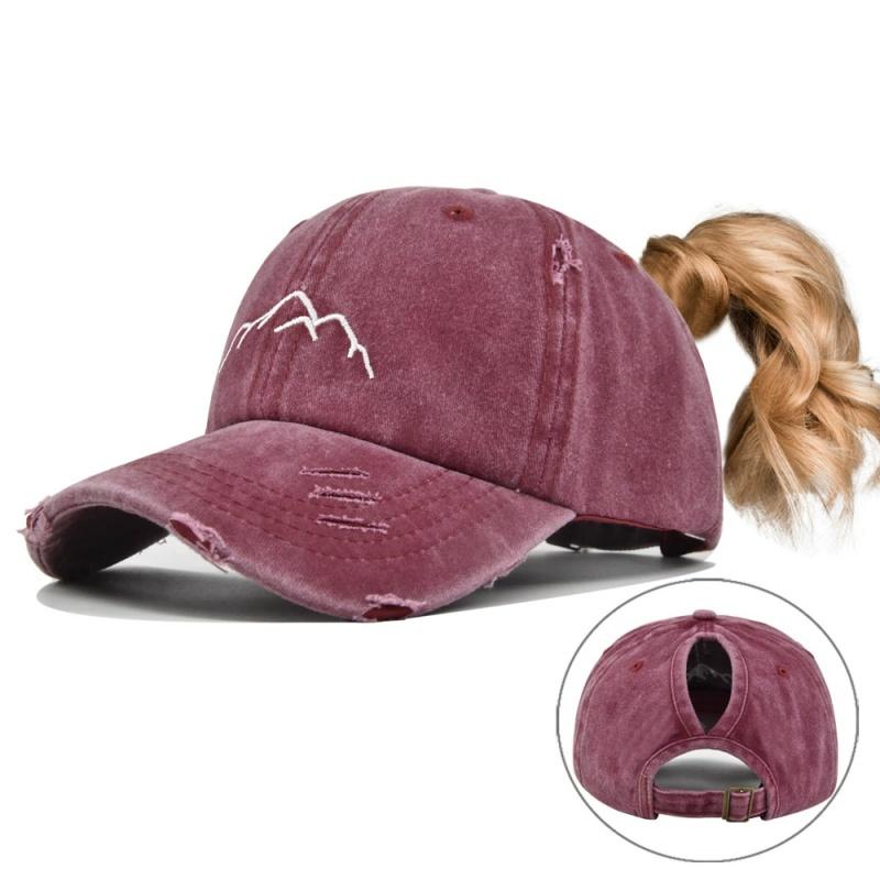 

Унисекс мытая хлопковая кепка с горной вышивкой, винтажная бейсболка для мужчин и женщин, регулируемая повседневная уличная спортивная кепка 54-60CM