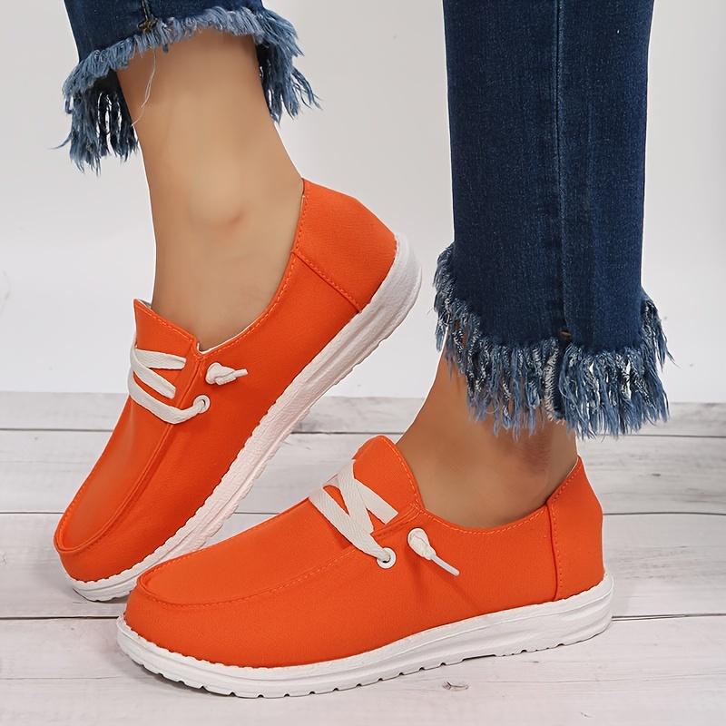 Orange Color Loafers Casual Slip-On Shoes