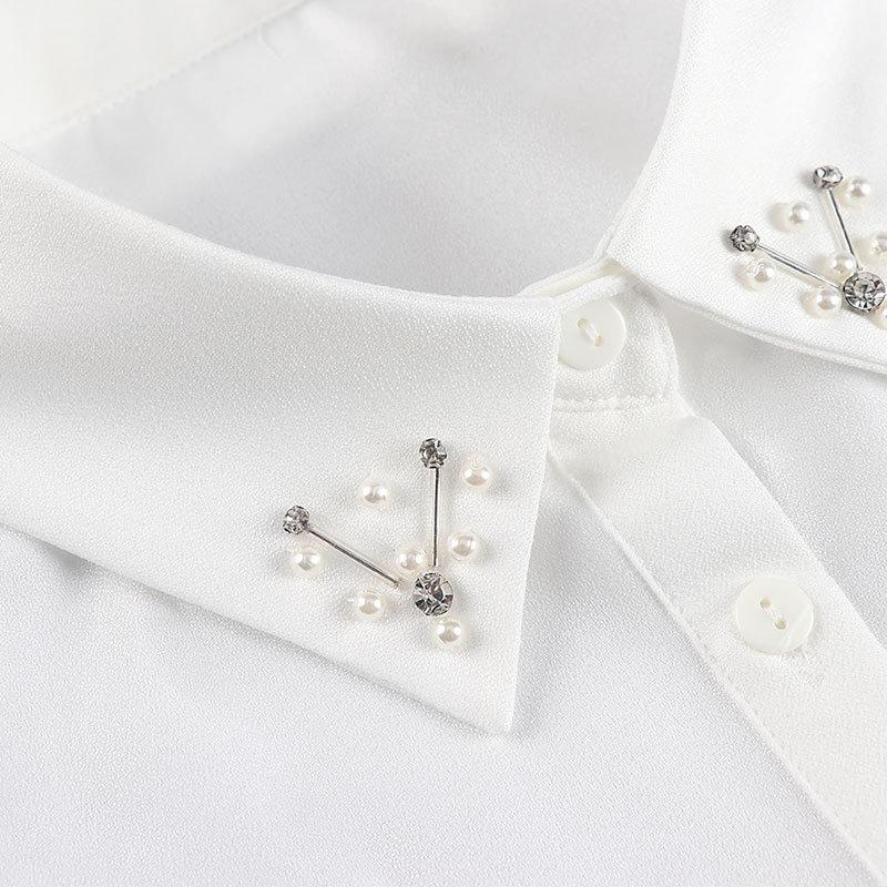 Versatile Fake Collar Women'S Shirt Decorative Collar Sweater Accessory Shirt Collar White Beaded Fake Collar