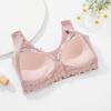Women Lace Bra Front Closure Thin Cup Floral Lace Bra Plus Size Ruffled Trim Push Up Bra Full Cup Lace Bras Ladies Bralette