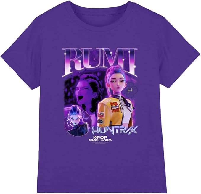KPop Demon Hunters Unisex Kinder K-pop Demon Hunters - Huntrix Huntr/X Rumi Bootleg Kids T Shirt T-Shirt 150