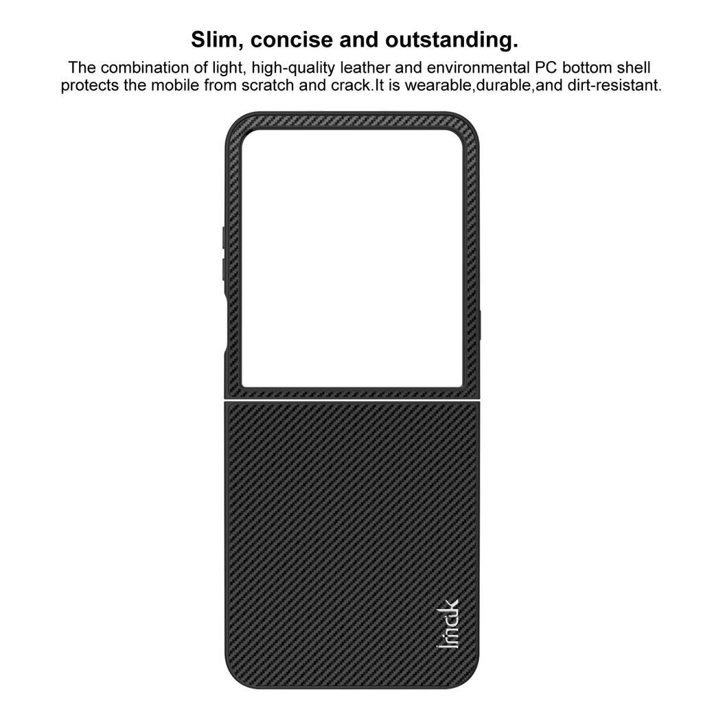 IMAK Ruiyi Series for Motorola Razr 60 Ultra 5G Case Carbon Fiber Texture Leather+PC Phone Cover