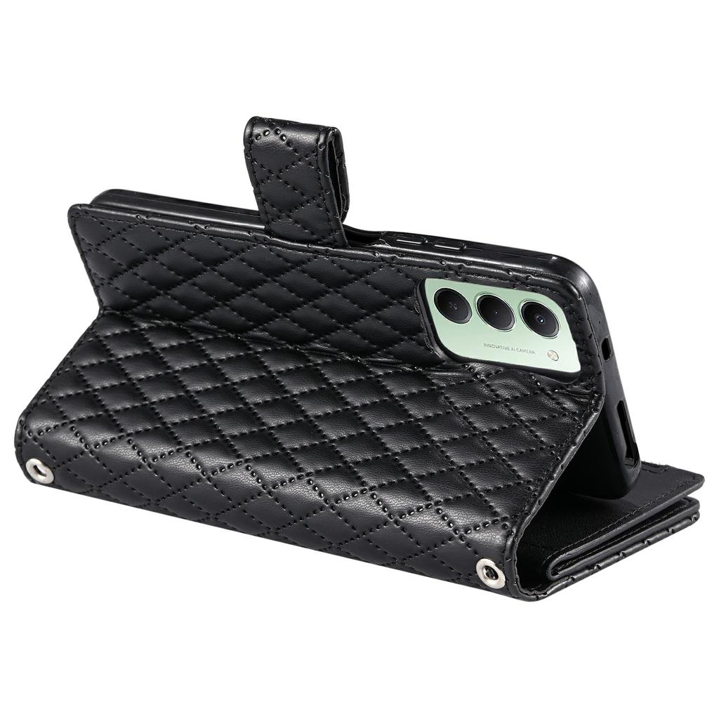 For Xiaomi Redmi 15 5G (EU) (171mm)/4G (EU) (171mm) Case Zipper Pocket Glitter Leather Phone Cover with Wrist Strap