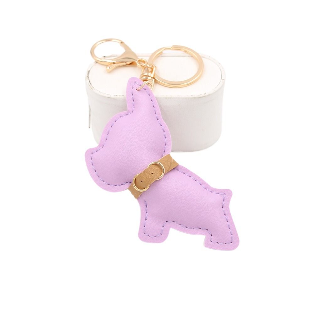 PU Leder Bulldogge Schlüsselanhänger Niedlicher Welpe Bulldogge Taschenanhänger Niedlicher PU Leder Hundeanhänger Männer