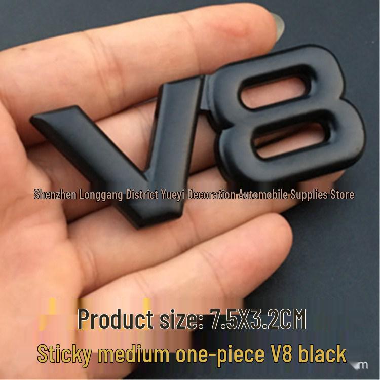 3D Metal V8 Emblem Badge for Toyota & Volkswagen Cars