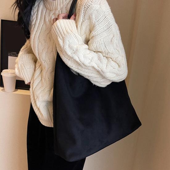 Suede Shoulder Bag Retro Design Large Capacity Crossbody Handbag Adjustable Strap Large Capacity Casual