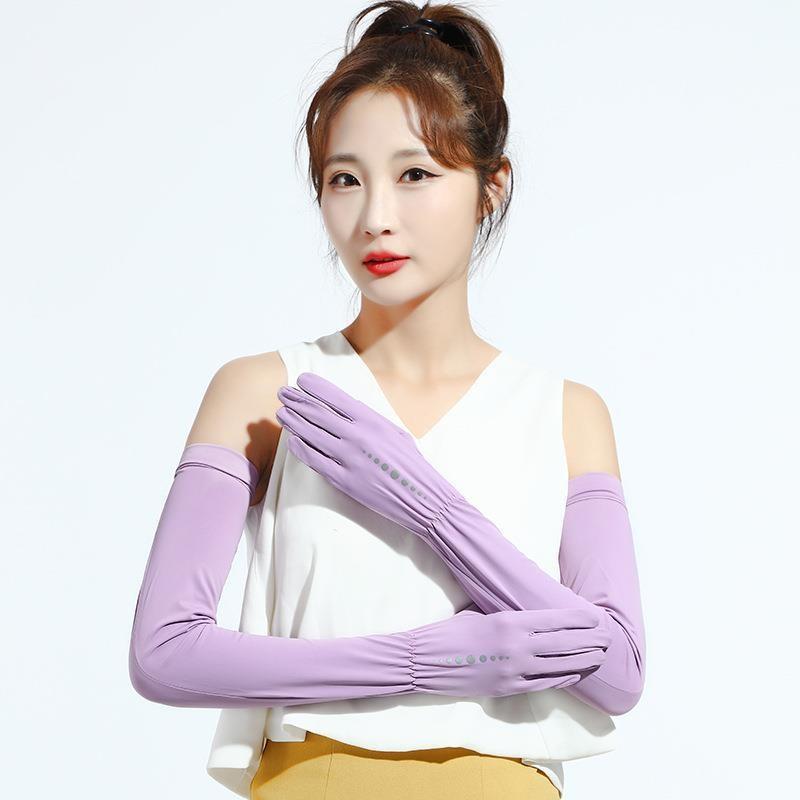 Sun Protection Gloves for Summer Women's Extended Arm Protection UV Ice Sleeves Thin Long Outdoor Cycling Gloves