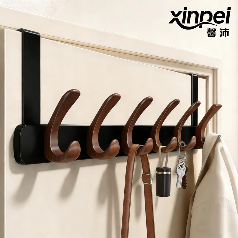 No-Drill Over-the-Door Hook Rack
