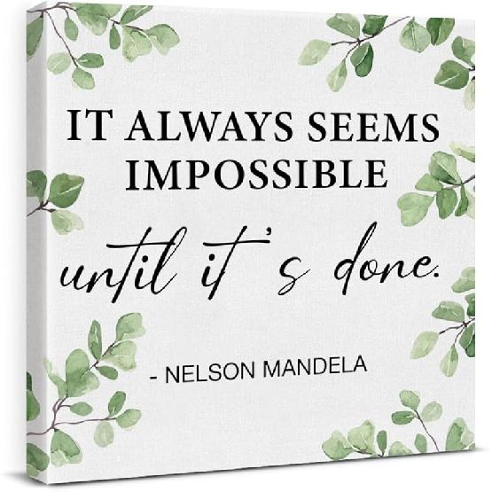 pirational Farmhouse Canvas Print Wall Art Decor One Small Positive Thought in the Morning Can Change Your Whole Day Sign Painting Plaque Rustic Home