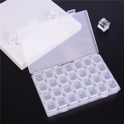 28 Slots Nail Art Storage Box Plastic Transparent Display Case Organizer Holder
