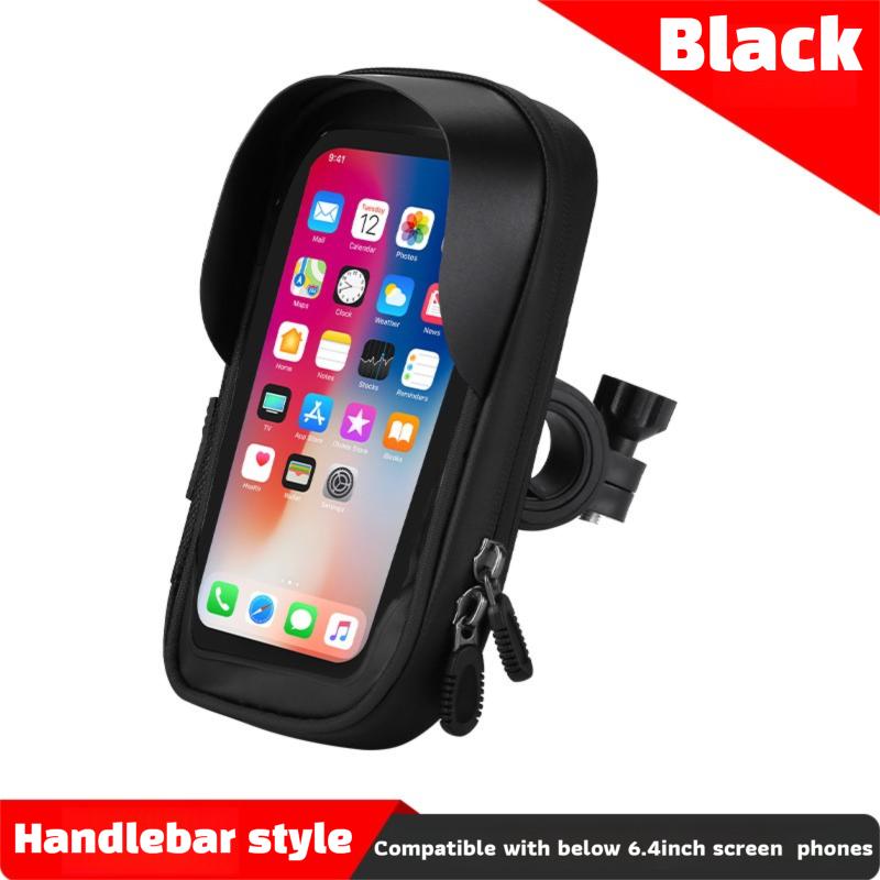 Waterproof Motorcycle Phone Holder with Sunshade and 360° Rotating Handlebar Mount