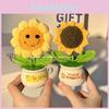 Handgefertigter Sonnenblumen-Garn-Pflanztopf Für Heimdekoration Geburtstagsgeschenk Für Mädchen