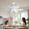 Socket Fan Light with Remote Ceiling Fan with Light Adjustable Wind Speed Timing Wireless Fan RGB Light for Living Room Bedroom