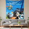Tapestry Howl Moving Castle Official Poster Studio Ghibli Title Characters Floating Calcifer Cooking Art