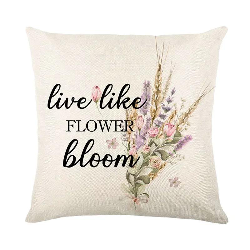 45*45Cm Zonnebloem Kussensloop Printserie Taillekussensloop Kussenhoes Wasbaar Bankbenodigdheden Kussenhoes Home Decor
