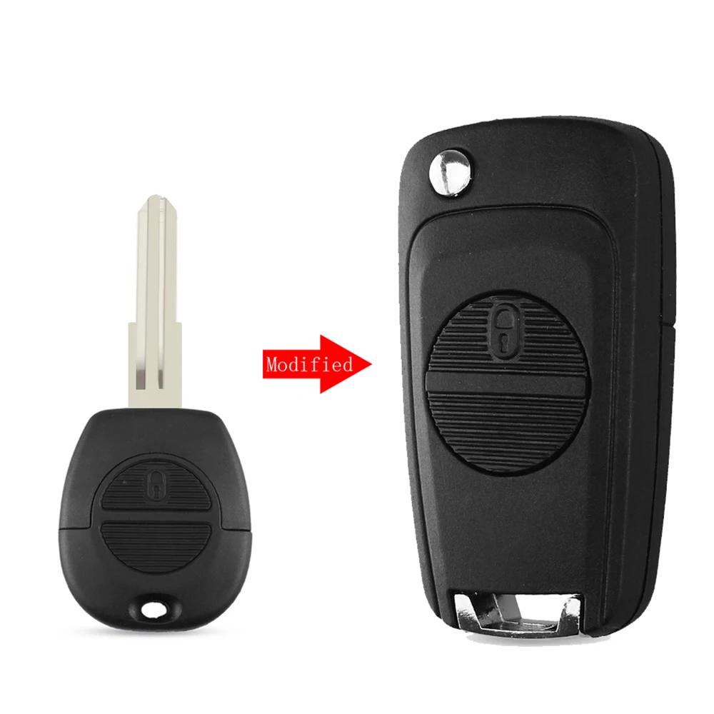 Dandkey Remote Key Shell Uncut Nsn14/Nsn11 Blade Case For Nissan Primera Micra Terrano Almera X Trail Fob 2 Buttons Flip Car Key