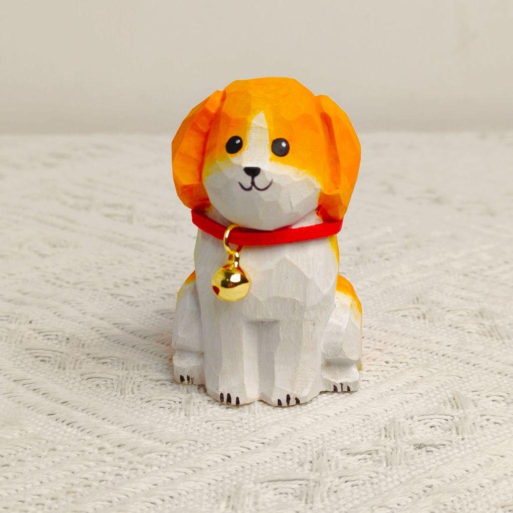 Wooden Dog Cartoon Desk Ornament Handmade Gift For Dog Lovers