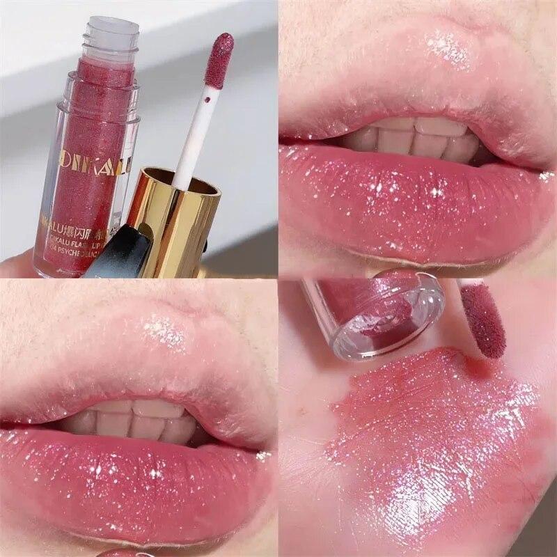 Waterproof Shimmer Glitter Lip Gloss 5 Colors Sparkling Glitter Liquid Lipstick Lip Gloss Sexy Lip Makeup Cosmetics