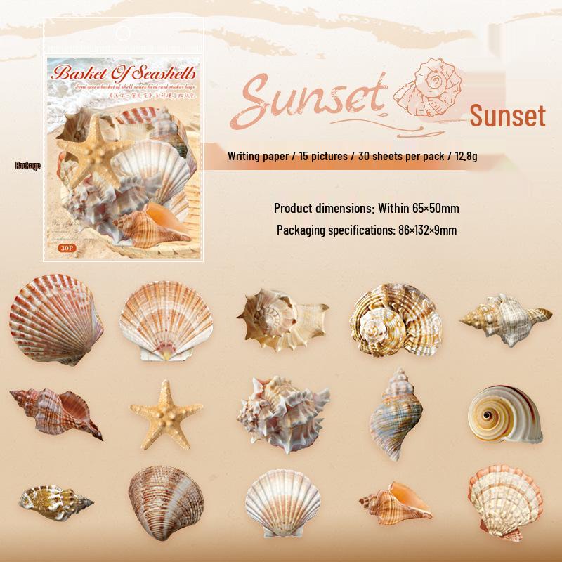 Ketchup Girl Seashell Sticker Pack: Realistic Seashells for Journaling & Collage