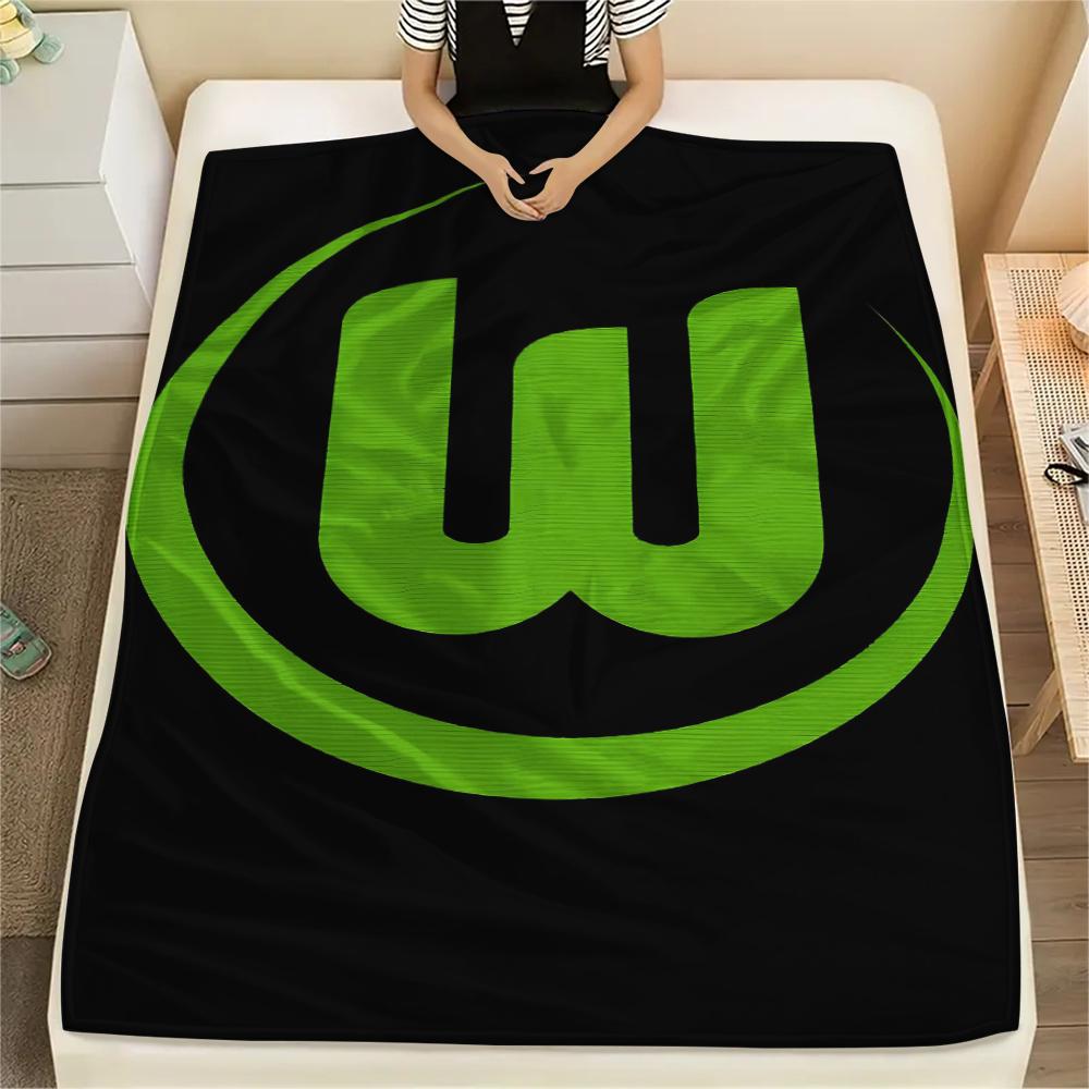 1PC VfL Wolfsburg Print Flannel Blanket, High quality All Seasons, Home Decor, Warmth and Comfort, Perfect for Christmas Gifts