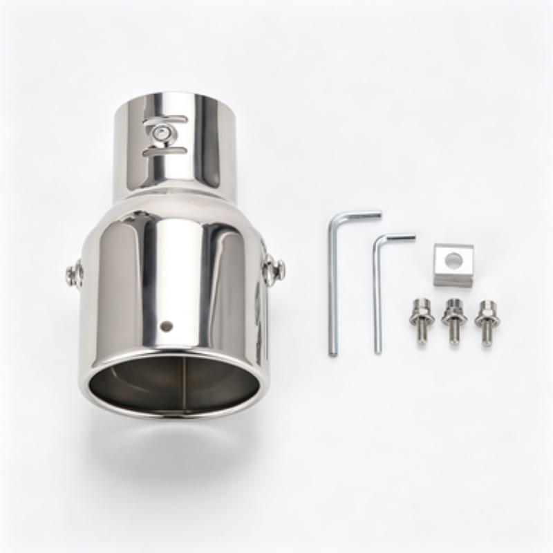 Exhaust Tip Tailpipe Stainless Steel Round Angle Adjustable K285 76mm