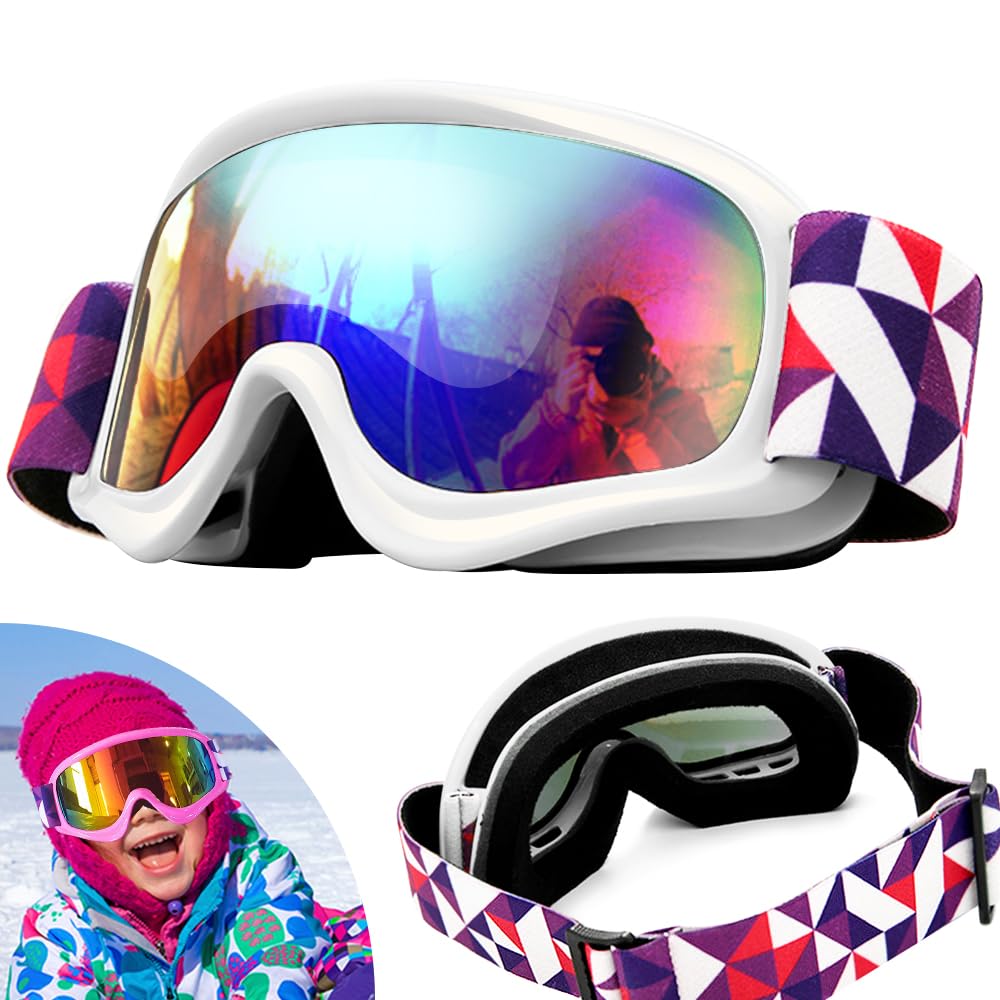 

HEARTST Snow Ski Glasses Junior Wide Field of UV400 UV OTG Sports Suitable for Mountain and Outdoor Ideal for Boys and Girls Ages Includes Storage Bag