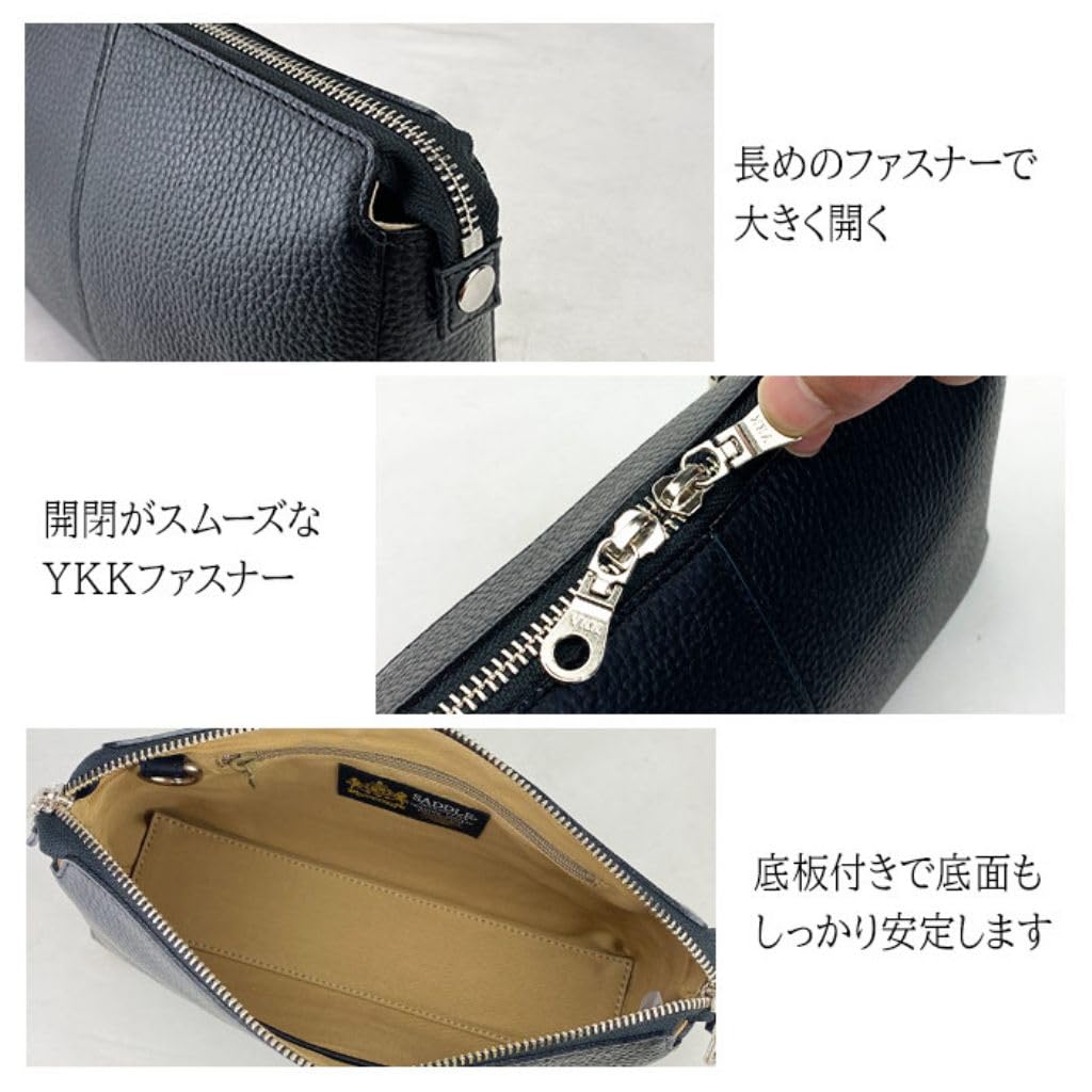 [kakkoii] Toyooka-made, Artisan-crafted Genuine Leather Second Bag, A5 Compatible, Lightweight 290g Clutch Bag, Himeji Leather, Made in Japan (Blue)