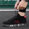 Fashion Red High Top Sneakers Women Shoes 2025 Spring Canvas Running Women's Casual Sport Shoes Man Graffiti Basket Femme Big Size 35-44
