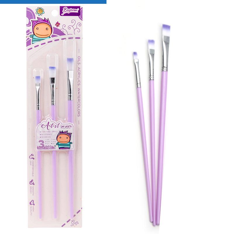 Boyi Xuan 6-Piece Macaron Nylon Paintbrush Set for Children s Art & DIY – Suction Card Packaging
