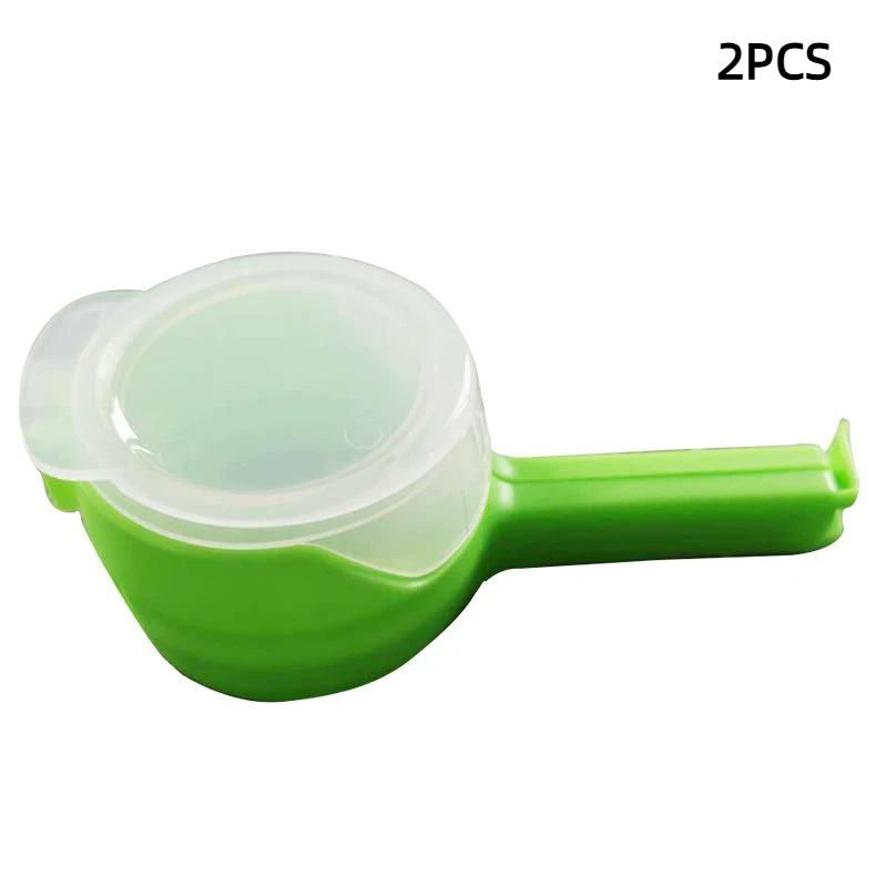 2Pcs Bag Clips For Food Storage With Pour Spouts Kitchen Chip Bag Clips Plastic Cap Sealer Clip For Kitchen Storage
