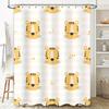 Modern Cartoon Tiger Bath Shower Curtain Kids Bathroom Decor Waterproof Printed Fabric for Home Decoration White   Yellow Stripe