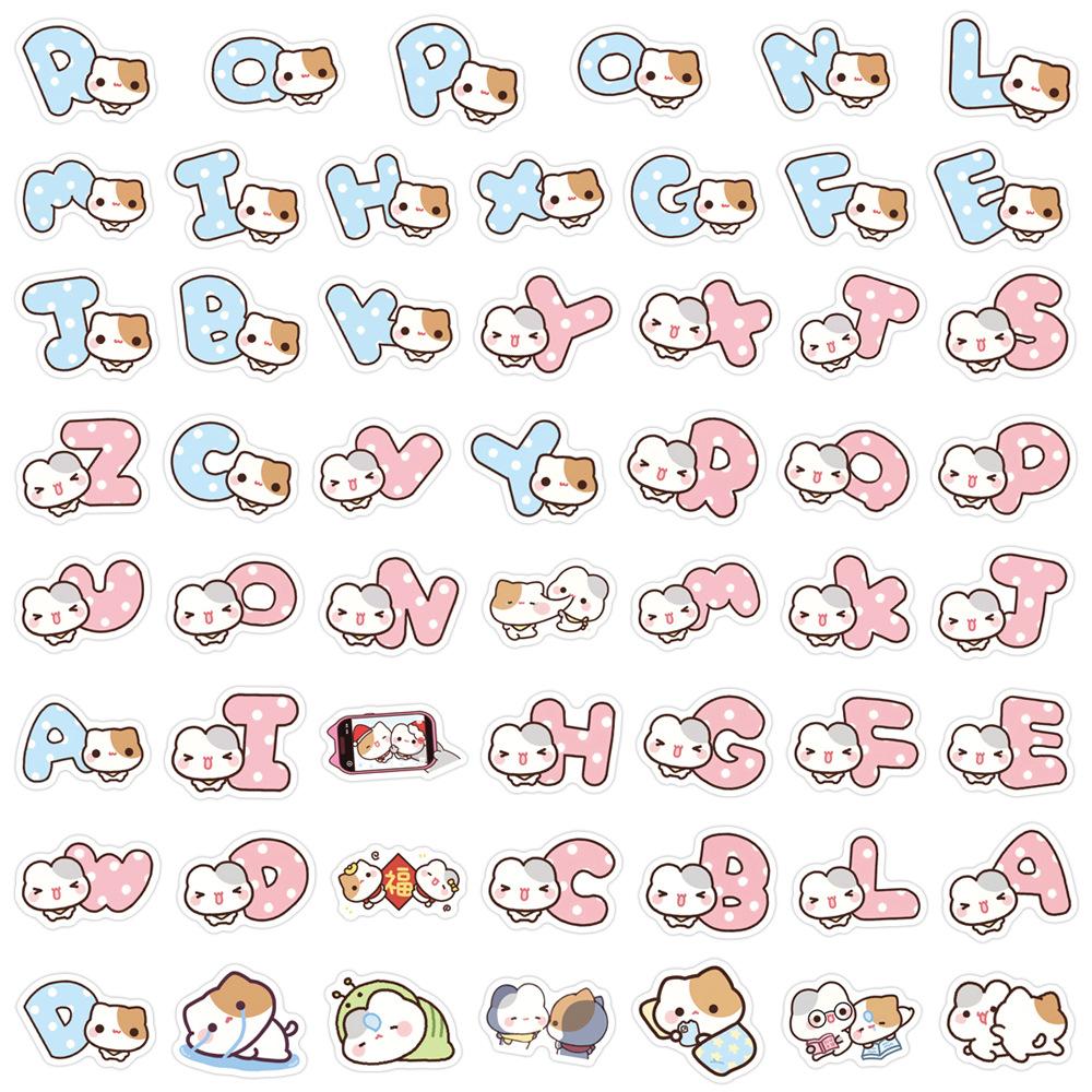 105 Blush Kitten Bunny Teeth Graffiti Stickers Decorate Refrigerator Skateboard DIY Personalized Stickers