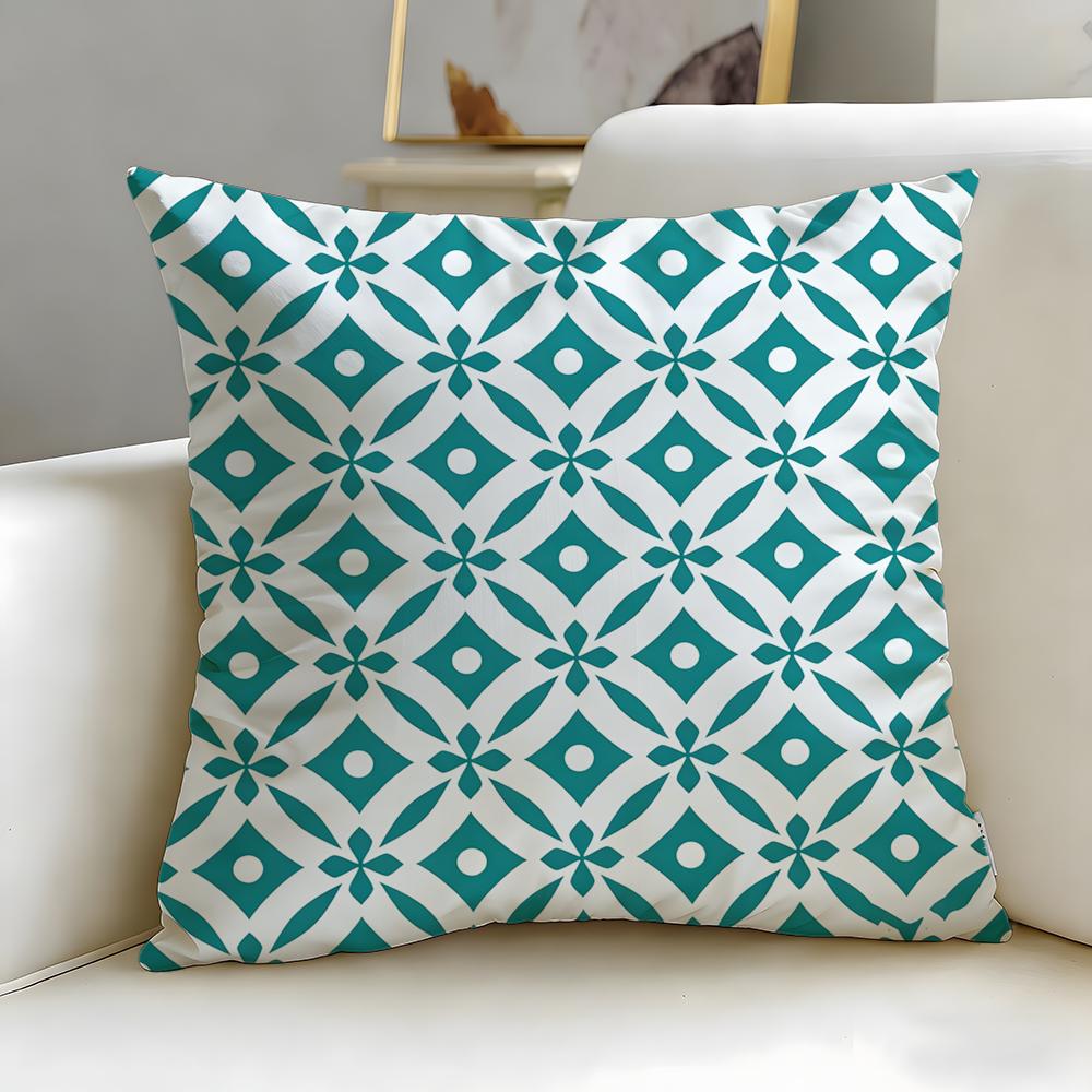 Mosaic Pattern Cushion Cover Soft  EasyWash Pillow Case  Versatile for Couch Bed Travel and Office