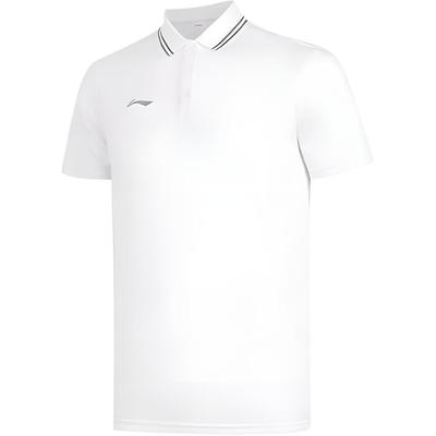 Li Ning Plain Collar Sports Short Sleeve Polo Men Polo White APLT077-5