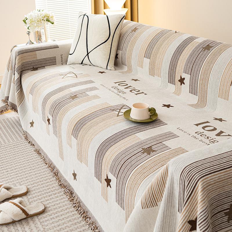 Reversible Chenille Sofa Towel Sofa Cover Anti-cat Scratch All-season Chenille Living Room Sofa Cover Blanket All-inclusive