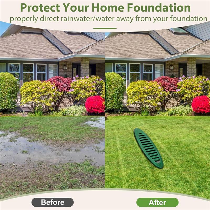 

A23I-4Inch Angled Drainage Grate Yard Drain, Yard Drain Emitter Drainage Pipe For Sump Pump Discharge & Downspout Extensions зелений