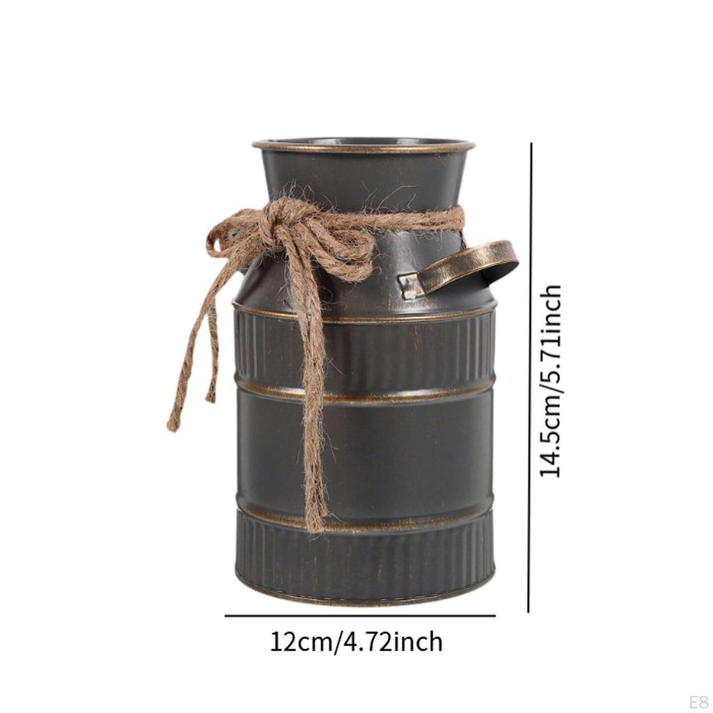 Vase Decorative Vintage Design Antique Flowers Bucket Milk Jug for Bedroom Flower Arrangements