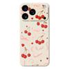 For iPhone 17 Pro Max Case Big Bow Cherry Pattern Printing Straight Edge TPU Phone Back Cover