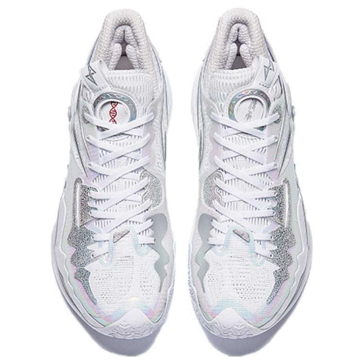 Anta Shock Wave 5 Low Top Midfoot Carbon Plate Basketball Shoes Men's Silver White 112541106R-2