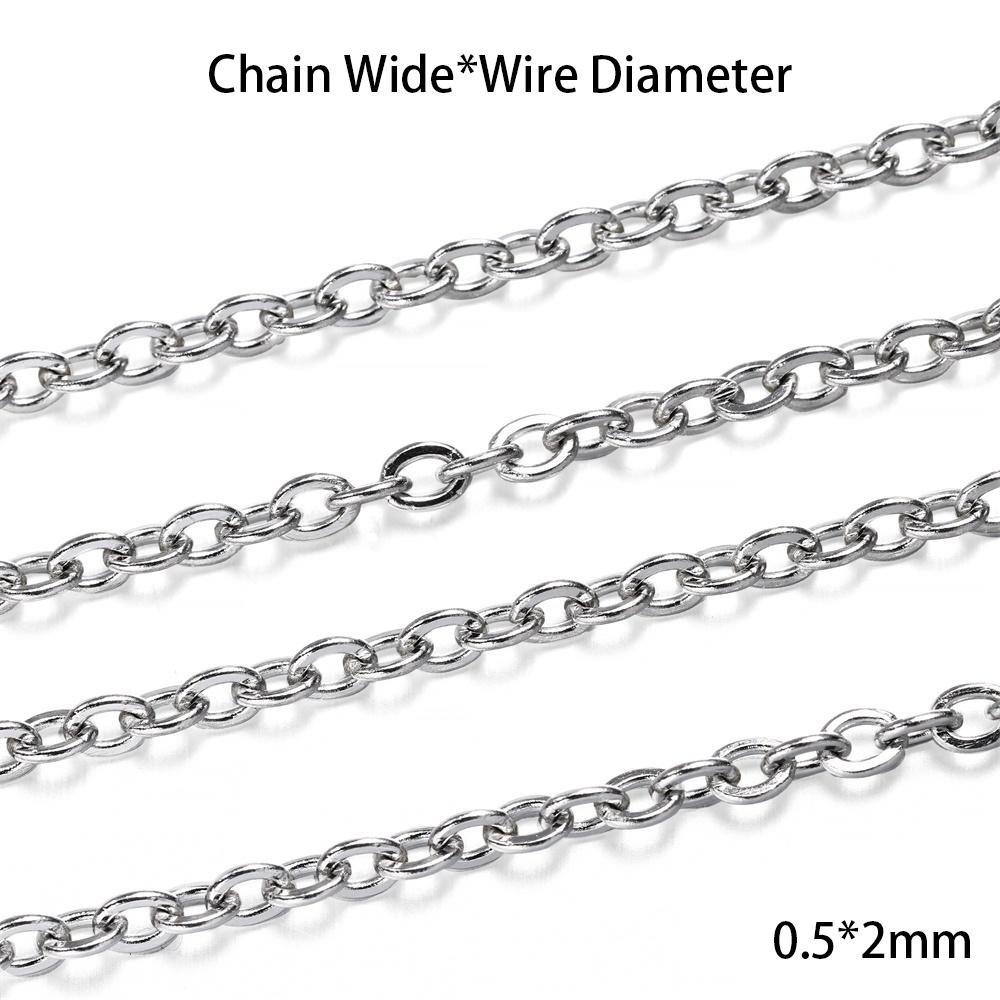 5Meters Never Fade Stainless Steel Multi Styles Necklace Chains for DIY Bracelet Chain Jewelry Making Findings Accessories