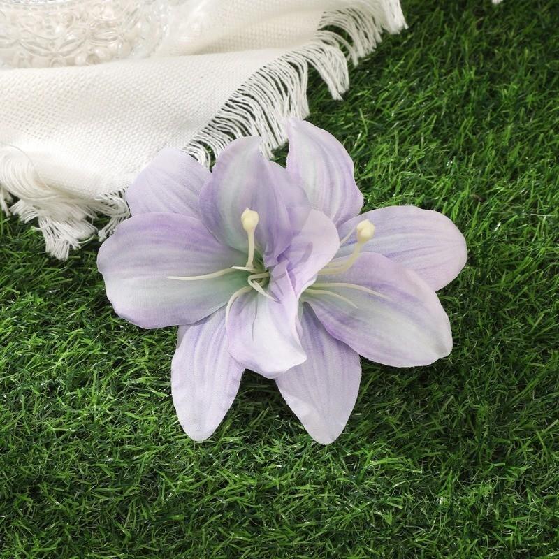 Fermagli per capelli a forma di fiore di giglio per donne ragazze Barretta Clip a pinza di granchio Fermagli per capelli per coda di cavallo Copricapo da bagno spiaggia Accessori per capelli