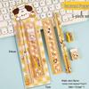 Cartoon Pencil Set: 5-Piece School Reward with Ruler, Eraser, Pencil, & Sharpener