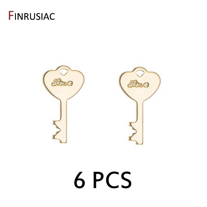 Neues Design Liebes Schlüssel Anhänger Für Schmuckherstellung, Hohe Qualität Messing Metall 14K Gold Beschichtet Charm Für Schmuckherstellung Zubehör
