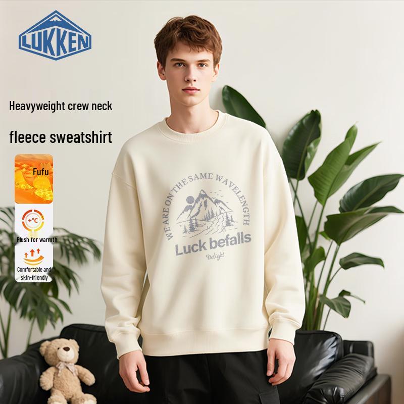 LUKKEN Men s Plush Retro Crewneck Sweatshirt 3XL