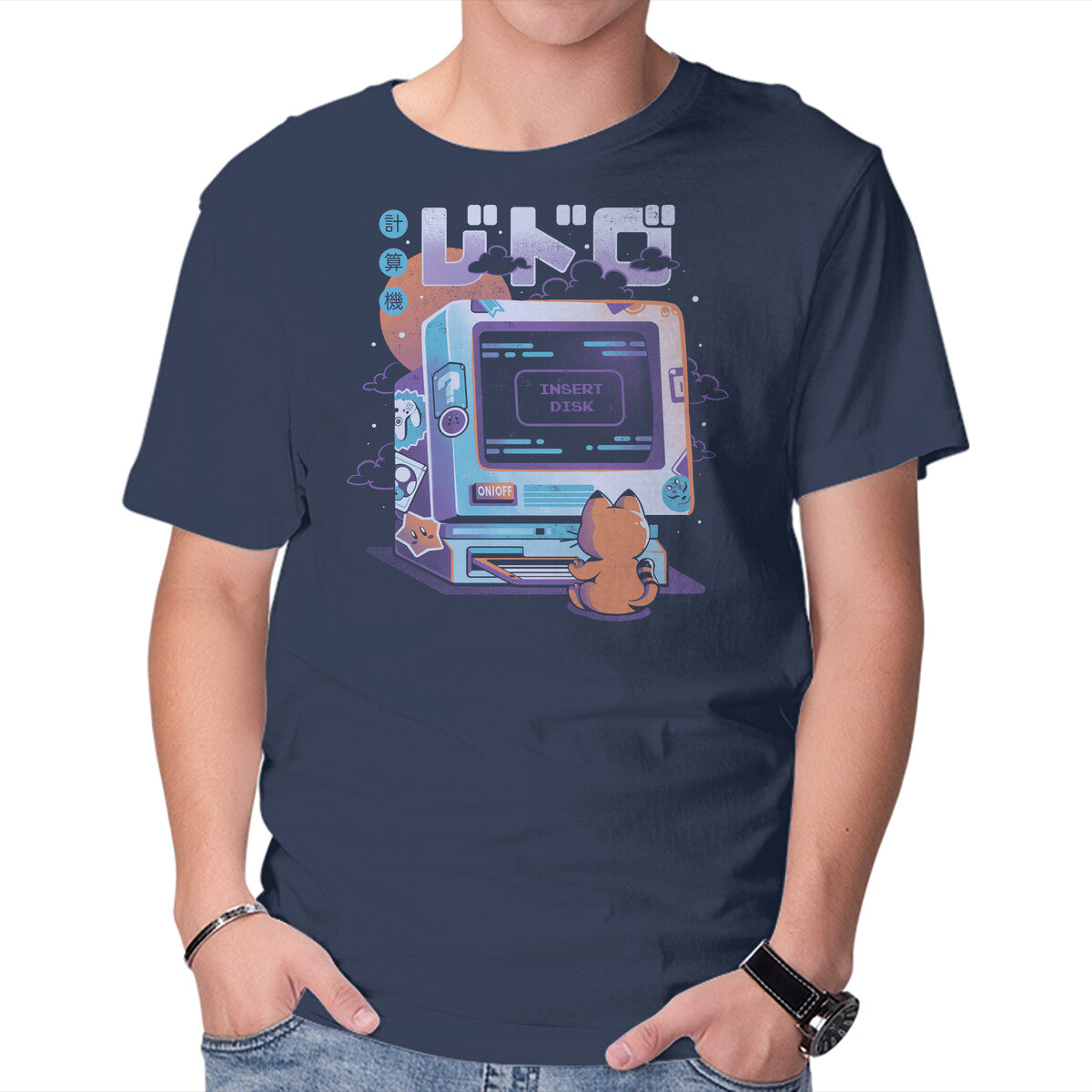 Unisex Crew Neck T-Shirt Insert Disk Graphic Short Sleeve Casual Tee XL