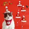 Christmas Cat Hat Cat Knitted Scarf Set Soft Winter Christmas Soft Santa Claus Costume Scarf For Dog Cats Pet Xmas Cat Supplies
